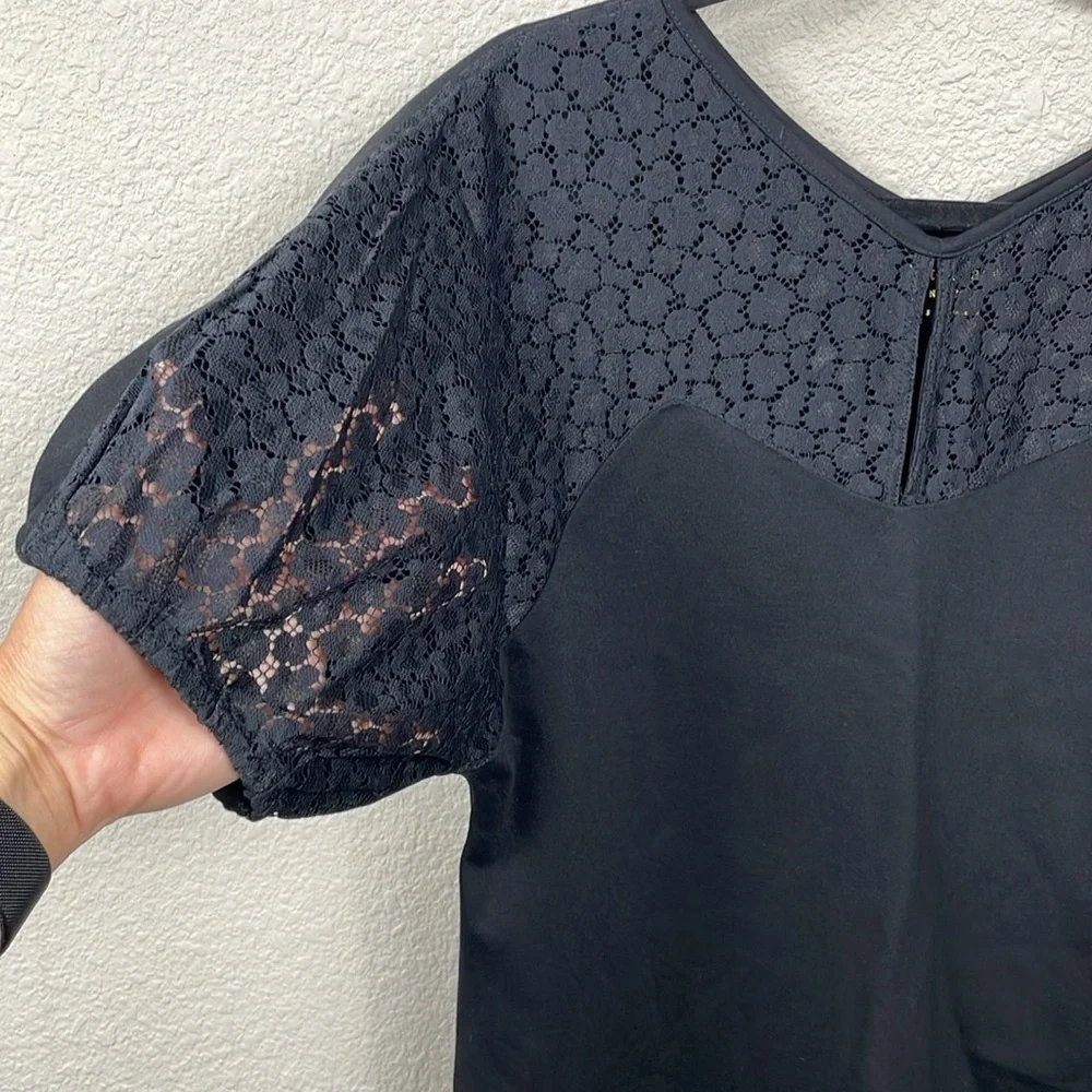 NWT Kate Spade Flora Leopard Lace Ponte Dress Black Office Funeral Sz S